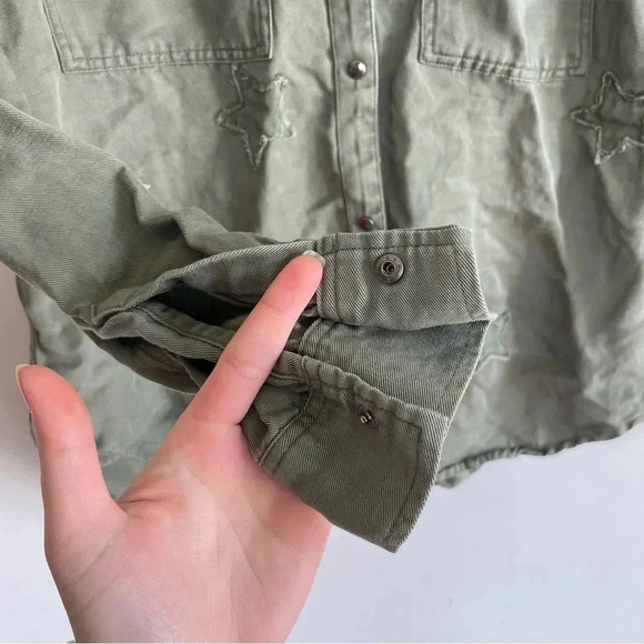 Rails Marcel Sage with Stars Shirt Jacket Long Sleeve Button Down Green Pocket S - Picture 4 of 10